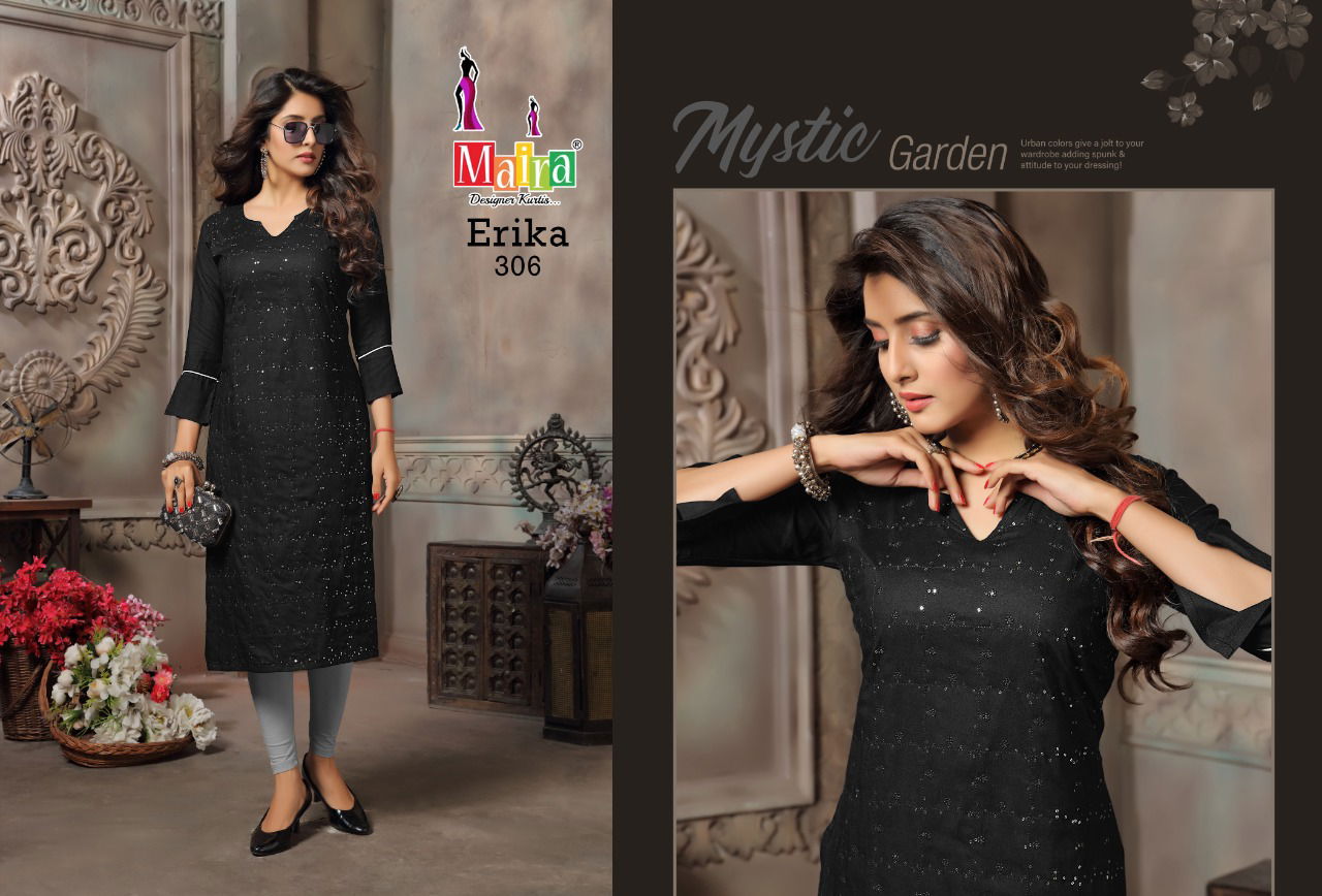 Maira Erika 3 Rayon Ethnic Wear Straight Cut Kurtis Collection